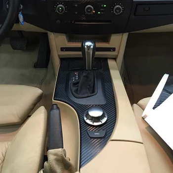 Pcmos Interior Consola centrala din Fibra de Carbon Laminat Autocolante Trim Decalcomanii Pentru BMW Seria 5 E60 2004-2010 Auto Piese de schimb