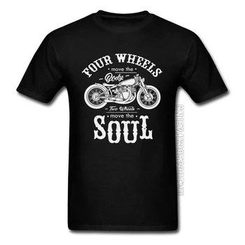 Vintage Motobike Rider Ciclu De Sex Masculin Topuri & Tricouri Motocicleta Tricou Negru Patru Roți Muta Corpul Două Roți Pentru A Muta Sufletul