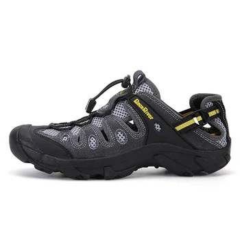 Barbati din piele Drumeții montane Pantofi de Primăvară-Vară în aer liber, Drumeții Sandale Respirabil Alpinism Adidasi de Trail Pantofi pentru Bărbați