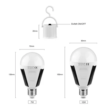 Portabile Lanterne E27 AC85-265V 220V 110V Reîncărcabilă LED Solar Bec de Economisire a Energiei Inteligente Lampă de Iluminat de Urgență