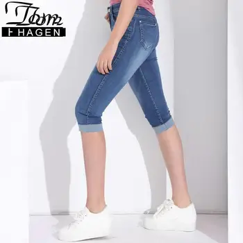 Tom Hagen 2020 Vara Blugi Skinny Femei Pantaloni Cu Talie Inalta Blugi Femei Plus Dimensiune Femei Denim Femei Stretch Genunchi Lungime