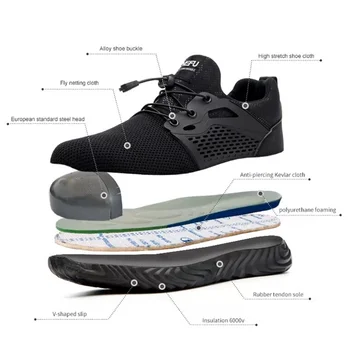 Siguranță pantofi de lucru din oțel picior anti-zdrobitor de lucru cizme pantofi indestructibil de construcție cizme tendon jos de siguranță pantofi de sport
