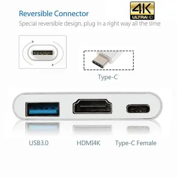 USB de Tip C-c compatibil HDMI 3in1 Adaptor Convertor 1080P, 4k TV Digital Video Converter Inlocuire Dock Pentru Nintendo Comutator