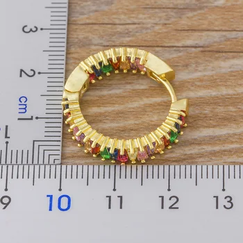 Noua Moda Rotund Cerc Curcubeu Știfturi De Cristal Coreea Cercei Pentru Femei Geometrice De Culoare De Aur De Cupru Cercei Bijuterii De Nunta