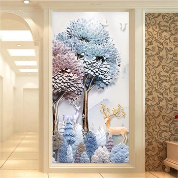 Beibehang Personalizat tapet 3d обои moderne de relief bogat copac elan stil European pridvor pictura decorativa papel de parede фотообои