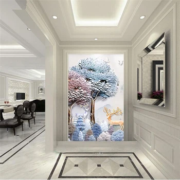 Beibehang Personalizat tapet 3d обои moderne de relief bogat copac elan stil European pridvor pictura decorativa papel de parede фотообои