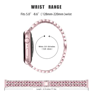 Femei de lux Brățară cu Diamante pentru Apple Watch SE Trupă Seria 6 5 4 3 Rafinat Curea de Metal 40mm 44mm 38mm 42mm pentru Iwatch Centura