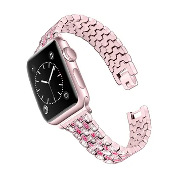Femei de lux Brățară cu Diamante pentru Apple Watch SE Trupă Seria 6 5 4 3 Rafinat Curea de Metal 40mm 44mm 38mm 42mm pentru Iwatch Centura