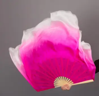 Roz Gradient Alb Sequin Fan Voal 1 Pereche( 1+1R) Dansator de Performanță Arată Recuzită Yangko 76cm Dimensiuni Mari