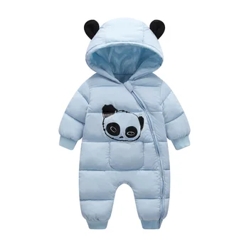 OLEKID 2020 Iarna Copil Snowsuit Desene animate panda Cald Gros Copil Nou-născut Fată Salopeta Copilul Zăpadă Costum baietel Salopete Rompers