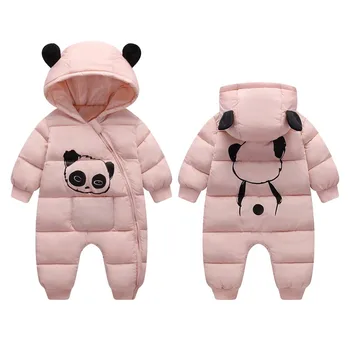 OLEKID 2020 Iarna Copil Snowsuit Desene animate panda Cald Gros Copil Nou-născut Fată Salopeta Copilul Zăpadă Costum baietel Salopete Rompers