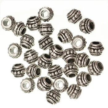 100buc / Lot de Retro Margele Rotunde Decorate cu Argint Tibetan Distanțier Margele pentru Bijuterii DIY Face Bratara Material DIY