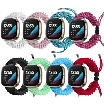 Reglabil țesute tesatura banda Pentru Fitbit sens smart watch curea pentru Femei de Moda Lady curea împletită pentru fitbit-versa 3 versa3 benzi