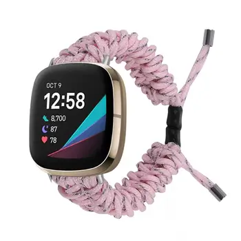 Reglabil țesute tesatura banda Pentru Fitbit sens smart watch curea pentru Femei de Moda Lady curea împletită pentru fitbit-versa 3 versa3 benzi