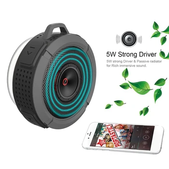 Hands-Free Duș Difuzor, Difuzor Bluetooth, rezistent la apa, Difuzor, Difuzor Wireless Cu 5W Driver ventuza