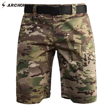 S. ARCHON Militare Tactice pantaloni Scurți Bărbați Armata SWAT Luptă pantaloni Scurți de Marfă Multi de Buzunar Impermeabil Soldat Camuflaj pantaloni Scurți de sex Masculin Camo