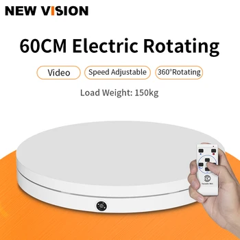 Alb 60cm 360 de Grade 3D de la Distanță de Control de Viteză Reglabile Electric Direcție de Rotație de Fotografiere masa pentru Fotografie de Încărcare 150 kg