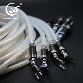 4buc XSSH Audio Hi-end HIFI OFC Placat cu Argint Pur Cupru Mufă Banană pentru a Forma Y Spade Fișe Banană Speaker Cable Cablu de Sârmă