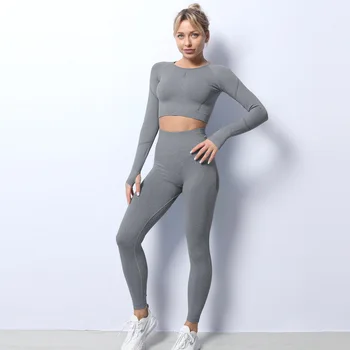 SVOKOR Fitness Sexy Yoga Set Întindere fără Sudură Sport Femei Imbracaminte Gol Push-Up Trening Slim Costum Sport Femei