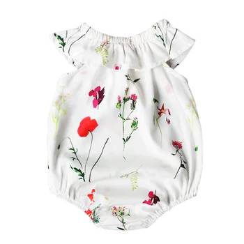 Stil de vara Copii Fete, Salopeta cu Maneci Scurte Haine Haine de Bumbac Nou-nascuti Baby Girl Body Topuri Flori de Îmbrăcăminte 0-24M