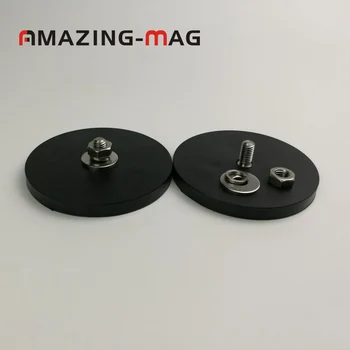 2 buc D88mm Puternic din Neodim 52 Magnet Puternic cu Cauciuc și Filet M8*15mm Magneți Camera Led Material Magnetic Bază Fixă