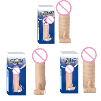 Leten Reutilizabile Prezervativ Penis Sleeve Extender Intarziere Ejaculare Penis Extindere Inel De Penis Adult Jucarii Sexuale Pentru Barbati, Cuplu, Femei
