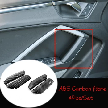 ABS Mat/fibră de Carbon Pentru Audi Q3 2019 2020 Accesorii Masina LHD uși de Interior Cotiera benzi Decorative de Acoperire Ornamente Auto Styling