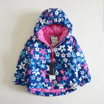 Fete pentru copii Haina de Iarna se Ingroase Strat de Flori pentru Fete Sacou Vânt de Iarnă pentru Copii Șanț Îmbrăcăminte exterioară Cald Fleece pentru fete