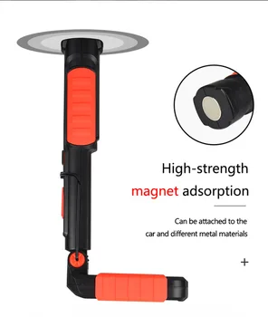 Puternic LED Lumina de Lucru Magnetic Lanterna Portabil USB Reîncărcabilă Lampă de Lucru Multifunctional Agățat Lanterna cu un Cârlig
