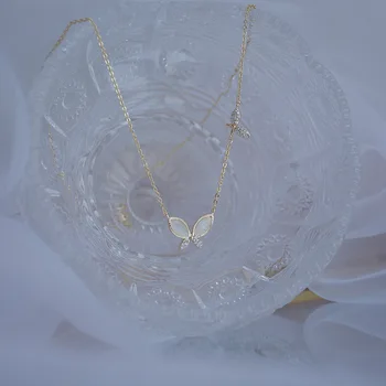 Partea lucioasă Noi Accesorii Pandantiv de Cristal&coliere pentru Femei Stil Simplu Cadou Opal Fluture Coliere