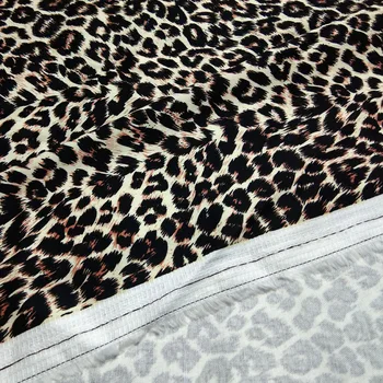 Sexy Bej Maro Negru Leopard Imprimate Bumbac Spandex Tesatura 46x130cm Tesatura Stretch Tesatura Elastica Pentru DIY Pânză de Cusut Rochie