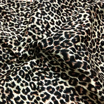 Sexy Bej Maro Negru Leopard Imprimate Bumbac Spandex Tesatura 46x130cm Tesatura Stretch Tesatura Elastica Pentru DIY Pânză de Cusut Rochie