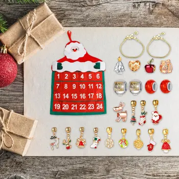 Bratara de Crăciun Calendare de Advent Fermecător Pandantive Suspendate Calendar cu 24 de Zile Set pentru Copii Cadouri de Moda