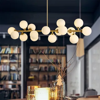 Restaurant Nordic Pandantiv cu Led-uri Lămpi cu Abajur din Sticlă,Modern Luminile Led pentru Sala de Mese Agățat Lămpi Corpuri de Iluminat