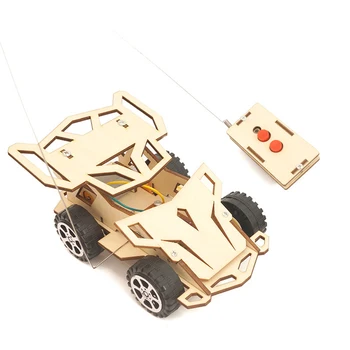 DIY Masina RC Clădirea Adunării Vehicul Jucarii pentru Copii Alimentat Jucărie de Învățământ din Lemn Experiment Științific Stem Model Kituri Cadou