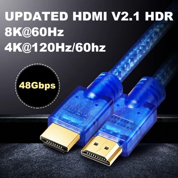Shuliancable HDMI 2.1 8K@60Hz 4K@120Hz/60Hz ARC HDR RGB 4:4:4 48Gbps HDCP2.2 pentru Splitter trece PS4 TV xbox Proiector Calculator