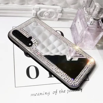 De lux Cristal de diamant tipul de piatră prețioasă Rama Oglinda Caz de Telefon Pentru Samsung Note10Lite S20 Plus Note20 S7Edge A51 A71 Moale TPU Coque