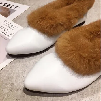 2020 Femeie Caldă Cizme De Zapada Microfibra Suprafață De Iarnă Pantofi Plat Doamnelor Blana Glezna Cizme De Moda Mocasini Incaltaminte Noua Plus Dimensiune