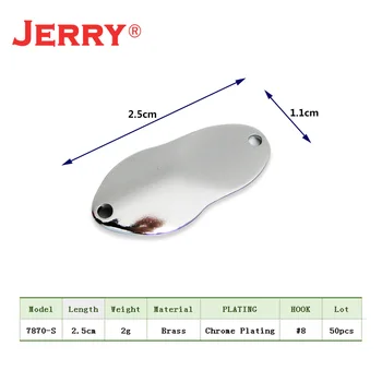 Jerry 50pcs 1,5 g 2g 3g Alamă metalică nevopsită momeala momeli de pescuit, zona micro păstrăv linguri ultralight baubles