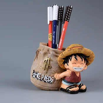 Anime One Piece Luffy Rășină Birou Titularii de Creion de Colectie Monkey D Luffy 10cm Birou Creion Titularul Oală Copiii de Acțiune Figura Jucărie
