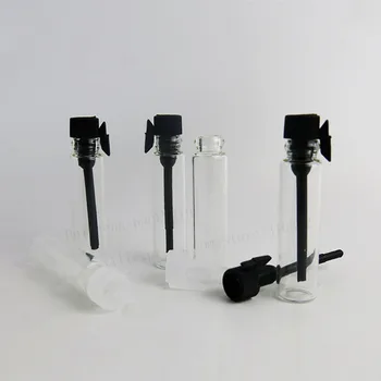 100 x 1ml mini sticla sticla de parfum Mic parfum de probă flacoane tester proces sticla de Parfum cu Cer Negru Dopuri