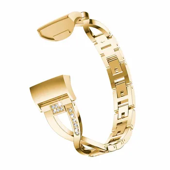 Trupa ceas Pentru Fitbit Charge 3, Înlocuirea din Oțel Inoxidabil Brățară de Metal Benzi Reglabile cu Diamant Stras pentru încărcare 3