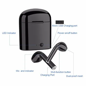 I7s TWS Cască Bluetooth Ture Mini set de Căști Wireless Stereo pentru căști Sport Căști Cu Microfon cu Încărcare Box Pentru telefonul inteligent