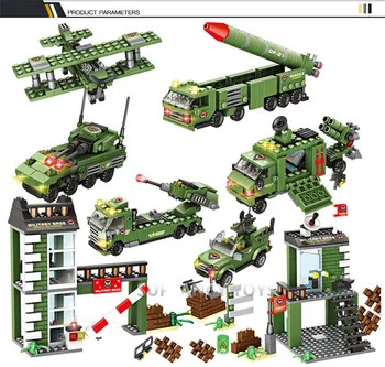 1219Pcs Rachetă Militară de Război Rezervor Brinquedos Technic Blocuri Seturi Armata WW2 Armă Playmobil Cărămizi Copii, Jucarii Educative