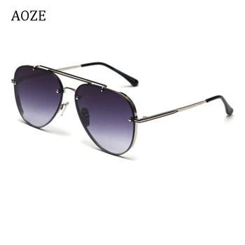 AOZE 2020 moda de înaltă calitate stil clasic pilot gradient de ochelari de soare unisex nit design de brand de ochelari de soare oculos de sol UV400