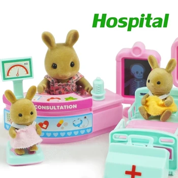 Pretinde Joc Doctor pentru Copii Iepuras de Animale de Pădure Familia Spital Set Urs Iepure Jucărie Mobilier DIY Păpuși pentru Copii Dropshipping