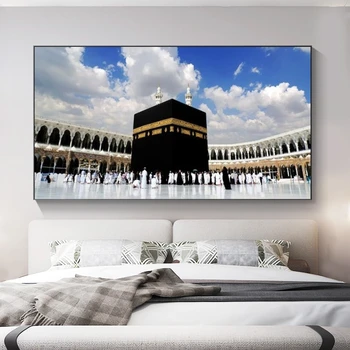 De mari Dimensiuni Arhitecturii Musulmane Canvas Postere Abd Printuri Islamic de Arta de Perete Kaaba Poze de Perete pentru Casa Living Decorul Camerei