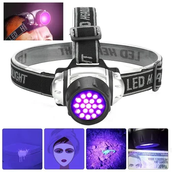 395nm UV LED Far Ultraviolete Violet Faruri Lanterna Vanatoare Camping Lanterna de Cap Lampa de Lumina pentru Căutarea de Pescuit