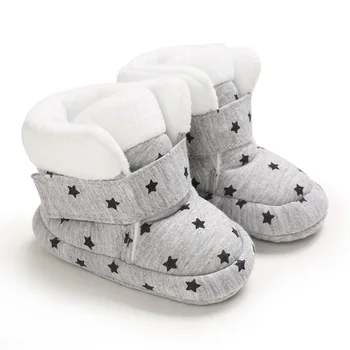 Băiețelul GirlsSocks Pantofi de Copil Solid Prewalkers Papuceii Bumbac Iarna Moale Anti-alunecare Cald Nou-născut Crib Pantofi 0-18M