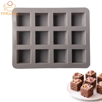 12 Cavități Mini Silicon Brownie Mucegai pentru Cuptor Silicon Matrite de Ciocolata Tavă Cub de Gheata Jeleu Săpun Filtru Silikone Tort Mucegai 343